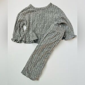 Cozy Gray Knit Sweater and Pants Set